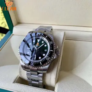 DEEP SEA 44mm 디자이너 시계 빛나는 사파이어 날짜 핫 세일 904L 파인 스틸 V12 몬트르 옴므 자동 기계식 시계