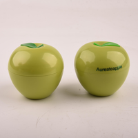 Custom 90Ml Geel Lege Pp Kleine Cosmetische Crème Container 90G Apple Fruit Vorm Kleine Jar Plastic Cosmetische Jar