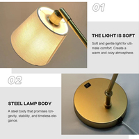 Lampe de table LED en acrylique de luxe, moderne, style nordique, avec abat-jour flexible, pour lecture, décoration intérieure, contrôle par interrupteur, idéale pour chambre à coucher
