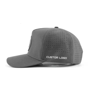 Casquette personnalisée en gros avec découpe laser, 5 panneaux, imperméable, Gorras pour hommes, casquette à cordon, logo personnalisé en PVC, casquette de course et de golf - Product Image 3