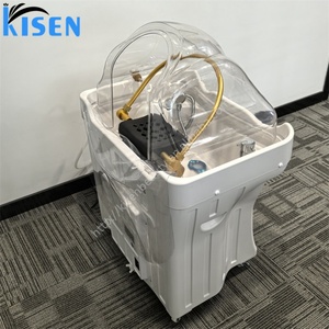 Kisen Brand Heat Hair Washing Unit Water Therapy Head Spa Bed Shampoo Basin Hair Wash Bac with 50+25L Tanks Wheels <b>Handles</b> - Product Image 5