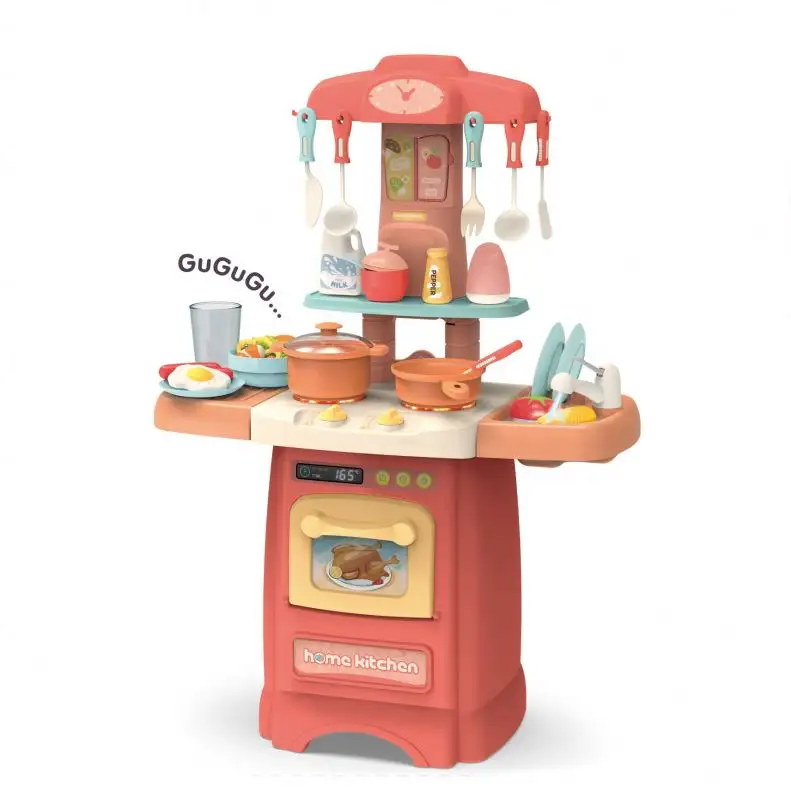 New kitchen toys cocinita infantil cooking game with water outlet and light