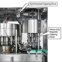 Machine de rinçage, remplissage et bouchage automatique de bouteilles en PET pour eau potable minérale pure, usage intensif