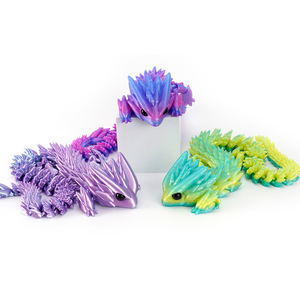Vashine 3D impreso PLA colorido dragón sin dientes materiales ecológicos 3D figura de acción juguetes Flexible cristal Toi dinosaurio - Product Image 4