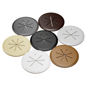 Cache-câbles rond en résine souple à motif denté pour trous de ventilation de bureau et muraux - Product Image 2