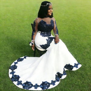 Verified Supplier Navy Blue Dress With White Lace Maternity-Friendly Design  | Alibaba.com