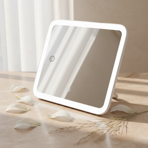 <strong>Compact</strong> LED Lighted Foldable Round Single-Sided 1x Magnification Portable Desktop &amp; Travel Cosmetic <strong>Mirror</strong> - Product Image 6