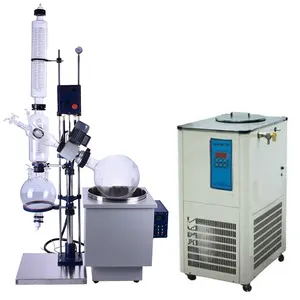 Aceites de destilación al vacío, evaporador rotativo con enfriador y bomba de vacío, a prueba de explosiones, elevación manual, 50L