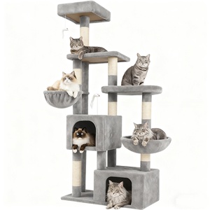 Moderno lujo gato <span class=keywords><strong>grande</strong></span> condominio ecológico gris Sisal gato árbol Torre felpa Sisal <span class=keywords><strong>rascador</strong></span> juego escalada características clásico cartón - Product Image 1