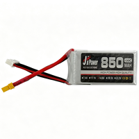 Baterai Lipo RC 4S 14.8V 850mAh 100C untuk Multirotor FPV 2~3 Inci, Mobil RC Mini, Pesawat Aerobatik Kecil, Perahu RC Mini, Bersertifikasi CE FCC ROHS