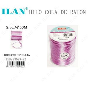 Cordoncino a Coda di Topo ILAN 2.5mm 50m Colore Viola per Lavori Artigianali e Cucito - Product Image 1