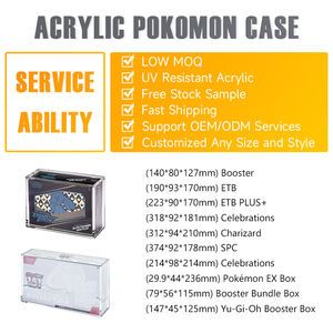 Pochemon resistente UV acrilico PTCG espositore ETB Booster UPC Bundle custodia con coperchio magnetico custodia protettiva in acrilico - Product Image 6