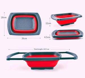 Colador de Silicona Plegable, Coladores y Escurridores de Cocina, Utensilios de Cocina, Tabla de Cortar para Carne, Verduras y Frutas - Product Image 1