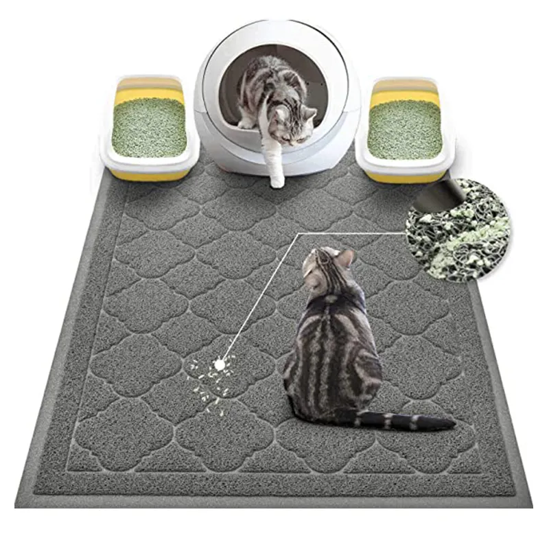 Hot selling waterproof pvc trapper mat toilet pet cat litter mat for kitty