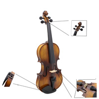 Vente en gros de vernis artisanal de haute qualité sculpté bien fait bon son 4/4 violon