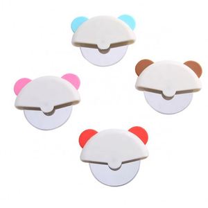 <b>Cute</b> Puppy Dog <b>Bear</b> Metal Cutter With Rolling Wheel-Sustainable Pizza Cutting Tool for Restaurants - Product Image 1