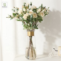 Vente chaude 6 Têtes Artificielle Soie Rose Fleur Pièce Maîtresse Fleur Pour La Maison Festival Décoration Fête De Mariage