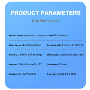 Pieza de Mano <span class=keywords><strong>Dental</strong></span> para Máquina de Limpieza, Pieza de Mano <span class=keywords><strong>Dental</strong></span> con Pulverizador de Agua, Pieza de Mano <span class=keywords><strong>Dental</strong></span> de Alta Velocidad con LED, 2 Orificios - Product Image 6