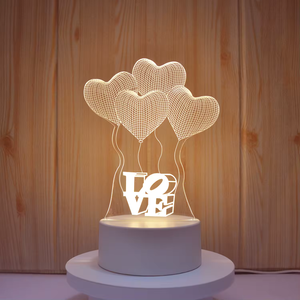 Lámpara de Ilusión Óptica 3D Te Amo, Luz Nocturna LED con Forma de Corazón, con Luces Cálidas, Táctil, USB, para Enamorados, Niños y Niñas, como el Mejor Regalo - Product Image 3