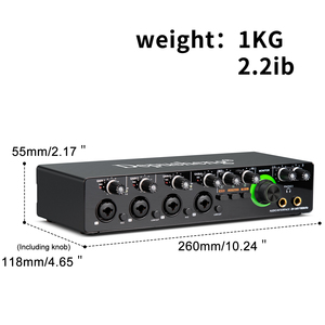 Mini 4 in 2 Out 24Bit 192 kHz Mixer DJ Console <strong>Recording</strong> USB Sound Card for Podcasting Studio Musical <strong>Instrument</strong> - Product Image 6