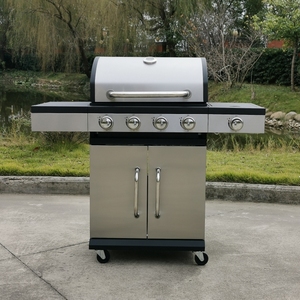 Barbecue à gaz 4 + 1 de haute qualité en acier inoxydable pour activités familiales intérieures/extérieures avec brûleur latéral - Product Image 1