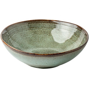 Vaisselle en céramique irrégulière unique de la série Bobby Green bols à fruits jetables assiettes ensembles de vaisselle de style vintage pour marmite - Product Image 1