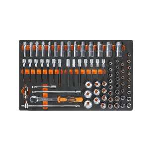 BETA - 024510120 EVA <b>foam</b> tray with ratchets and 1/2'' sockets (empty) - EAN 8014230730677 <b>ROLLING</b> WORKSHOPS EMPTY TRAYS - Product Image 1