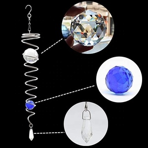 Bola giratoria colgante de Metal para decoración de jardín, giratoria de viento, estabilizador giratorio de cristal de 12" - Product Image 4