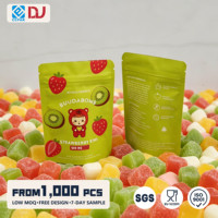 Bolsa Doypack Personalizada de Grado Alimenticio con Cierre Zip y Sellado Hermético para Caramelos de Gelatina y Gotas Ácidas, Bajo MOQ