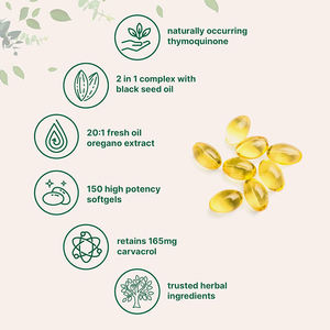 Cápsulas de Gel Suave de Aceite de Semillas Negras y Aceite de Orégano de Alta Calidad, Suplemento para Reforzar la Inmunidad y Apoyar la Salud del Corazón - Product Image 3
