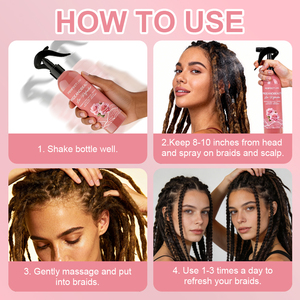 Brume capillaire nourrissante et hydratante en profondeur, rafraîchisseur nourrissant, eau de rose pour <span class=keywords><strong>dreadlocks</strong></span>, spray hydratant pour locs - Product Image 6