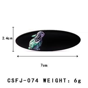 CANYUAN – <span class=keywords><strong>Pince</strong></span> à <span class=keywords><strong>cheveux</strong></span> ovale en acétate avec motif personnalisé en <span class=keywords><strong>nacre</strong></span> de 7 cm, motif lapin mignon, <span class=keywords><strong>pince</strong></span> à griffe en acétate sur mesure - Product Image 2