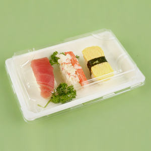 กล่องอาหารกระดาษพลาสติกเกรดอาหารสำหรับแซนวิช ของหวาน แซลมอน ซาชิมิ ซูชิ พร้อมฝาพลาสติก PET - Product Image 1