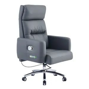 Роскошное кожаное эргономичное массажное вращающееся кресло для офиса