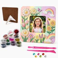 Kit de cadre photo DIY, kit de cadre photo à paillettes pour les amateurs de loisirs créatifs, art des pierres précieuses, enfants de 4 à 8 ans, artisanat scolaire en classe