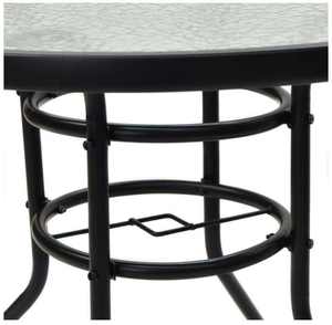Tavolino Rotondo da Giardino con <span class=keywords><strong>Vetro</strong></span> Effetto Onda, Struttura in Metallo e Ferro, Tavolo da Esterno - Product Image 3