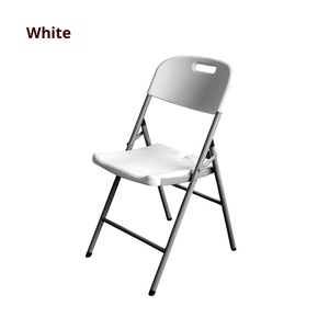 Modern Outdoor Plastic <strong>Folding</strong> <strong>Chair</strong>-School Office Training Computer <strong>Chair</strong> <strong>White</strong> Home Leisure Backrest Villa Living Room - Product Image 2