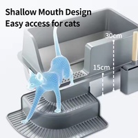 Grande toilette de luxe pour chat Nouveau design Bac à litière pour chat en acier inoxydable facile à nettoyer Toilette pour chat de haute qualité