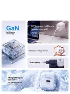 <span class=keywords><strong>Chargeur</strong></span> <span class=keywords><strong>Mophie</strong></span> 40W Gan PD USB C pour iPhone pour Galaxy Port Type-C Utilisation des écouteurs - Product Image 3