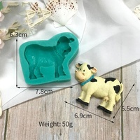 Moule en silicone DM717 Animaux de dessin animé pour pâtisserie : chiens, canards, vaches, moutons – Moule à biscuits, chocolat, bonbons, fondant, décoration de gâteaux