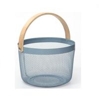 Panier en filet rond pour fruits avec poignée en bois, idéal pour la cuisine, les fruits, les collations et les sachets de thé – Stock disponible immédiatement