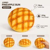 Pain en PU réaliste en forme de pain ananas géant - Jouet anti-stress à remontée ultra-lente