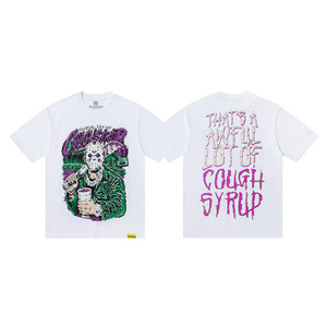 Camisetas de Manga Corta Extra Grandes de Alta Calidad, 100% Algodón, <span class=keywords><strong>Ropa</strong></span> para Hombre, Camisetas con Estampado de 'AWFUL LOT of COUGH SYRUP' para Hombre - Product Image 4