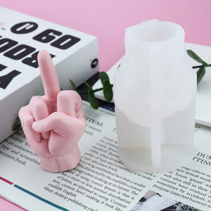 3D Large Size DIY Finger Shape Mould Soap Mold Silicone <strong>Fun</strong> Despised Gesture <strong>Candle</strong> Molds for <strong>Candle</strong> Making - Product Image 2