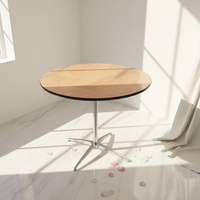 Mesa de Comedor con Pedestal de 30 Pulgadas - Plegable, con Marco de Hierro, Ecológica, Duradera, Portátil, Fácil de Limpiar, para Muebles de Hotel, Casa de Campo, Exterior