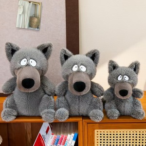 Peluche Loup Brodé Super Doux en Gros, 25-35cm, Gris Moelleux, avec Logo Personnalisé pour Cadeaux Anti-Stress - Product Image 1