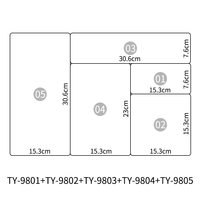 Ensemble d'organisateurs de tiroirs rectangulaires, 5 tailles, en plastique moderne, pour commode de chambre, boîte de rangement PET pour cosmétiques de salle de bain