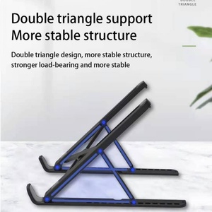 Support de tablette et de téléphone portable pliable 2 en 1 avec élévateur réglable, support de bureau portable, ventilateur de refroidissement - Product Image 6