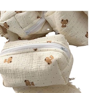 Trousse de maquillage mignonne à motif écossais, sac de rangement portable pour cosmétiques et soins de la peau, trousse de maquillage imprimée dessin animé - Product Image 5