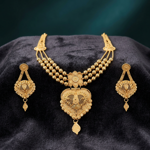 Juego de Joyería de Moda Chapado en Oro de 14K, 18K, 24K al por Mayor, Collares Cortos Tradicionales de Latón Relleno de Oro para Boda - Product Image 2
